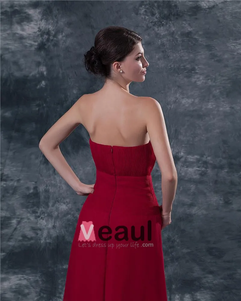 Chiffon Applikasjon Broderi Kjaereste Ankel Lengde Modre Av Bruden Gjester Kjoler