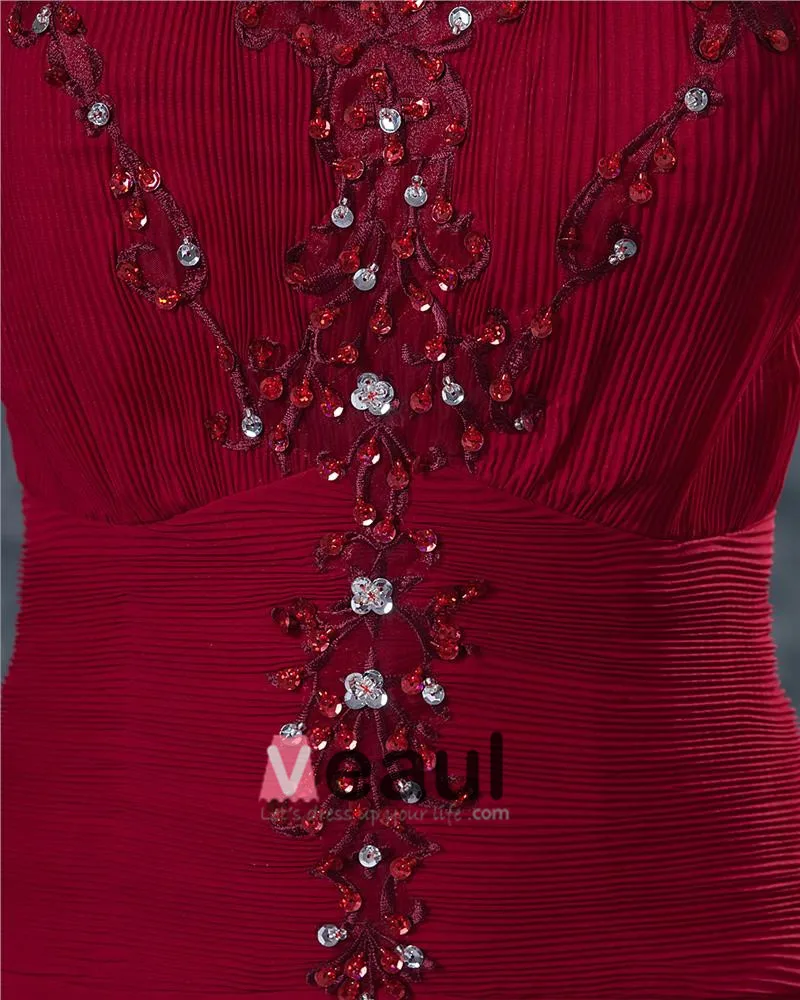 Chiffon Applikasjon Broderi Kjaereste Ankel Lengde Modre Av Bruden Gjester Kjoler