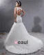 Elegant Yarn Charmeuse Applique Beaded V Neck Floor Length Mermaid Wedding Dress
