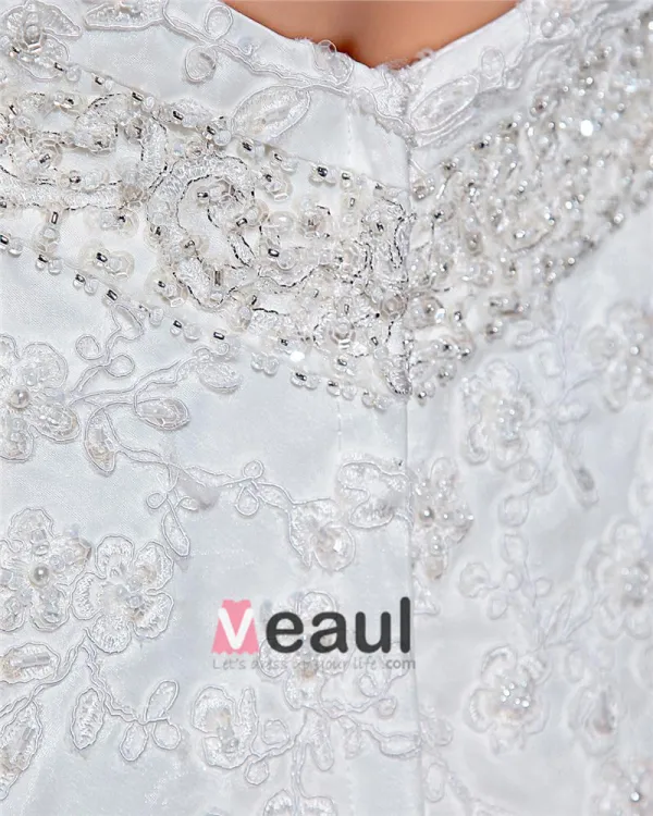 Elegant Yarn Charmeuse Applique Beaded V Neck Floor Length Mermaid Wedding Dress