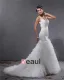 Elegant Yarn Charmeuse Applique Beaded V Neck Floor Length Mermaid Wedding Dress