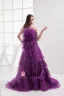 Kwiat Moda Satyna Organzy Bez Ramiaczek Długosc Podlogi Plisowane Eleganckie Sukienki Na Bal