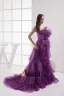 Kwiat Moda Satyna Organzy Bez Ramiaczek Długosc Podlogi Plisowane Eleganckie Sukienki Na Bal