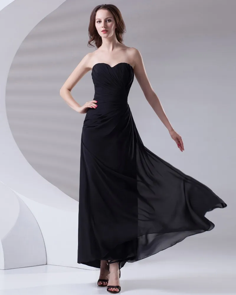 Mote Kjaereste Halsen Ankel Lengde Krusning Chiffon Brudepikekjoler