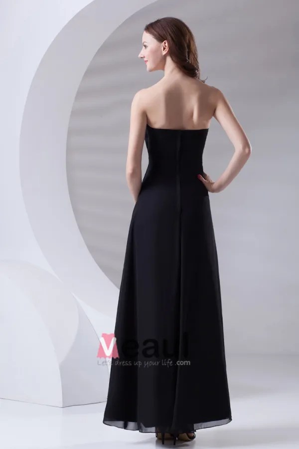 Fashion Sweetheart Neckline Ankle Length Ruffle Chiffon Bridesmaid Dress