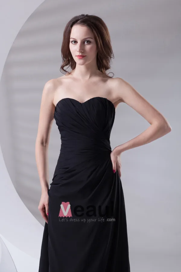 Fashion Sweetheart Neckline Ankle Length Ruffle Chiffon Bridesmaid Dress