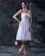 Embroidery Strapless Knee Length Wedding Dress