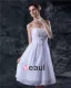 Embroidery Strapless Knee Length Wedding Dress
