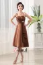 Decollete Bretelles Sans Manches Longueur Genou Satin Plisse Perles Fleur Robe De Demoiselle D'honneur A-ligne
