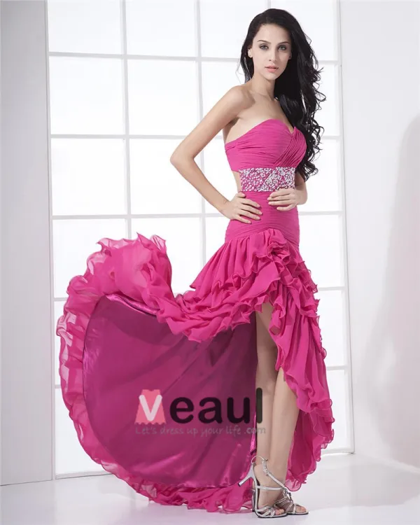 Charmeuse Chiffon Perle Drapere Kjaereste Gulv Lengde Cocktail Kjoler Festkjoler