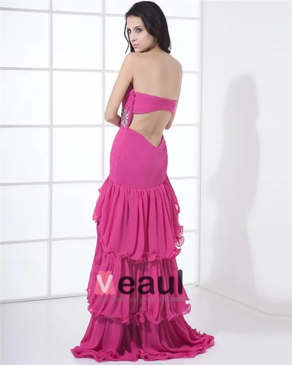 Charmeuse Chiffon Perle Drapere Kjaereste Gulv Lengde Cocktail Kjoler Festkjoler