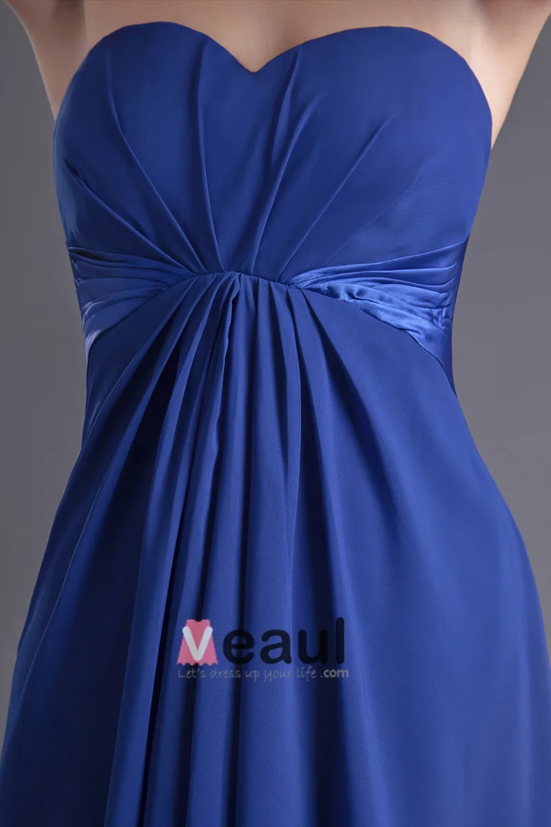 Mote Chiffon Plissert Kjaereste Gulv Lengde Brudepikekjoler