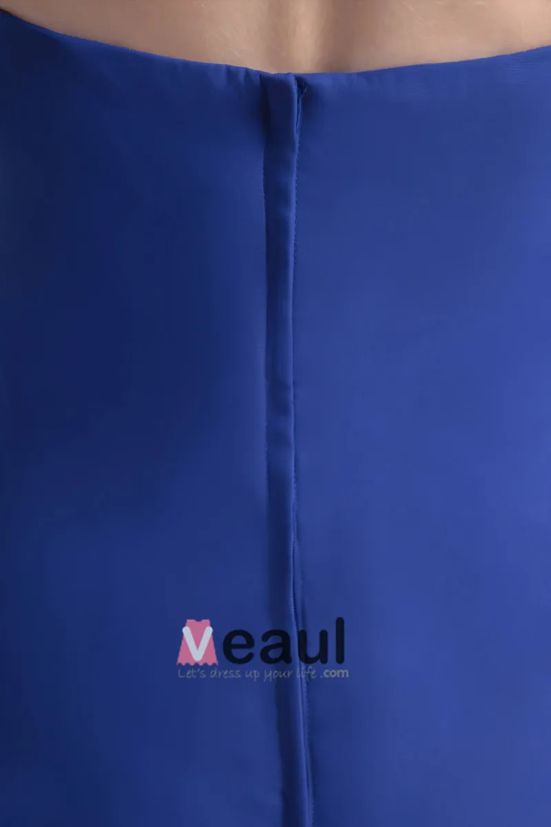 Mote Chiffon Plissert Kjaereste Gulv Lengde Brudepikekjoler