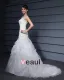 Fils Volants V Neck Tribunal Sirène Robe De Mariée De Mariage De Robe