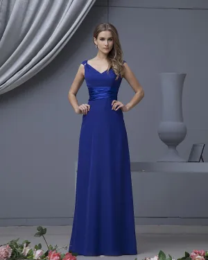 Designer Chiffon V Hals Gulv Lengde Brudepikekjoler