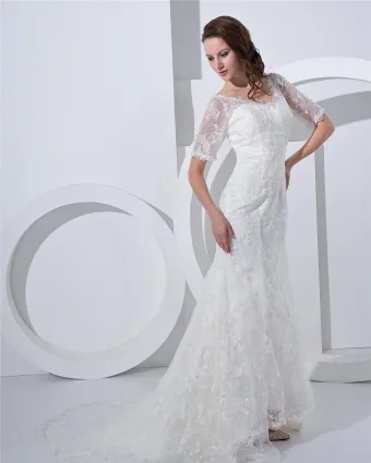 Hors La Epaule De Satin Dentelle Cour Sirène Nuptiale Robe De Mariée De Robe