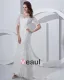Off-the-shoulder Satin Lace Court Mermaid Bridal Gown Wedding Dress