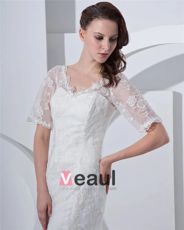 Off-the-shoulder Satin Lace Court Mermaid Bridal Gown Wedding Dress