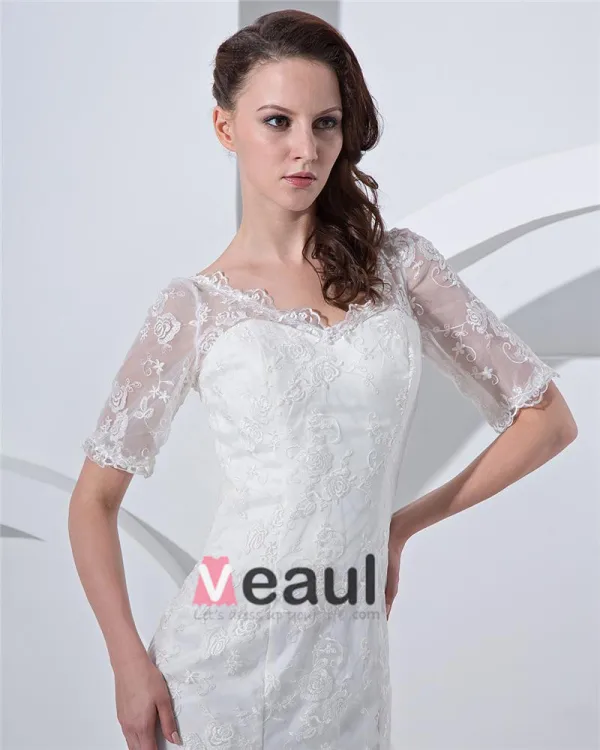 Off-the-shoulder Satin Lace Court Mermaid Bridal Gown Wedding Dress