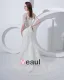 Off-the-shoulder Satin Lace Court Mermaid Bridal Gown Wedding Dress