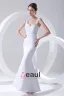 Shoulder Straps Sleeveless Single Breasted Applique Belt Bowknot Floor Length Lace Satin Woman Mermaid Wedding Dress