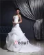 Shoulder Straps Pleated Beading Organza Chapel Train Mermaid Wedding Dress