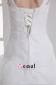Organza Flower V Neck Court Train Tiered Wedding Dress