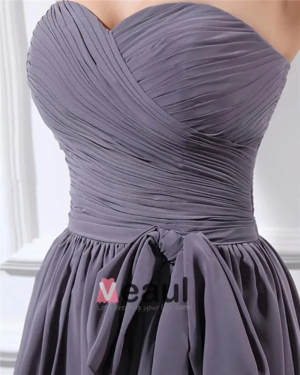 Chiffon Sweetheart Sash Rygglose Gulv Lengde Brudepikekjoler