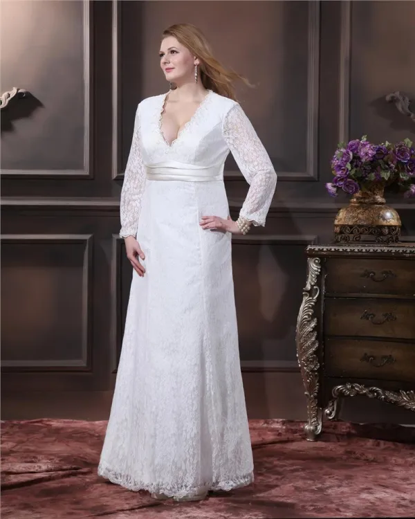 Lace Ruffle V Neck Plus Size Bridal Gown Wedding Dress Lace Ruffle V Neck Plus Size Bridal Gown Wedding Dress