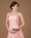 Taffeta Applique Pleated Strapless Ankle Length Mothers of Bride Guests Dresses