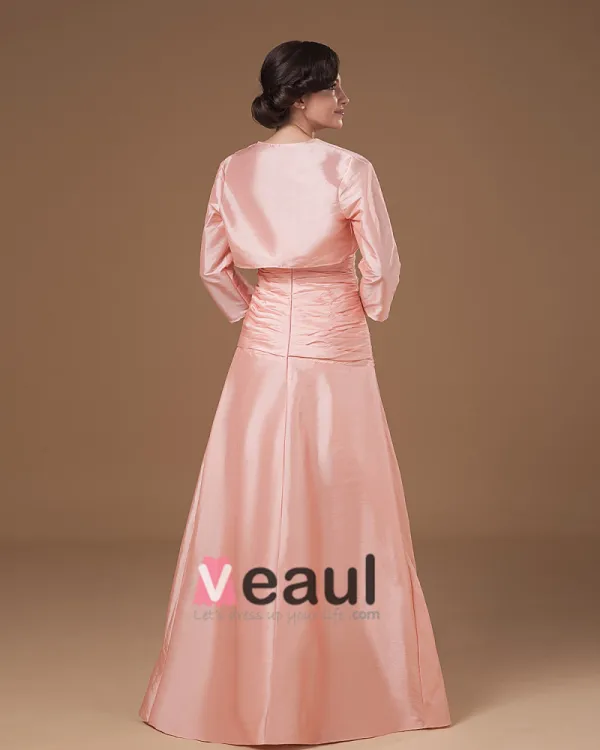 Taffeta Applique Pleated Strapless Ankle Length Mothers of Bride Guests Dresses