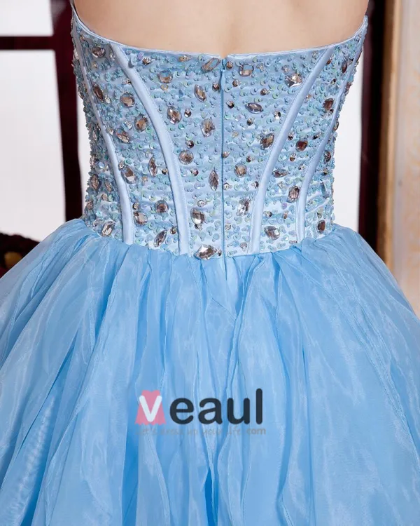 Organza Kjaereste Krusning Beaded Lar Lengde Kjendis Kjoler Festkjoler