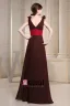 Chiffon Charmeuse Silk Pleated V Neck Sleeveless Floor Length Bridesmaid Dress