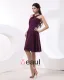 Handlaget Blomst Juvel Chiffon Ruffle Knelange Brudepikekjoler