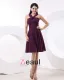 Handlaget Blomst Juvel Chiffon Ruffle Knelange Brudepikekjoler