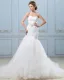 Ruffle Handmade Flower Belt Sweetheart Satin Tulle Mermaid Wedding Dress