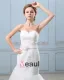 Ruffle Handmade Flower Belt Sweetheart Satin Tulle Mermaid Wedding Dress