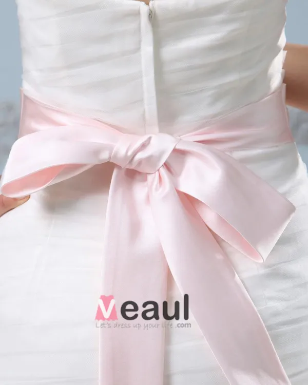 Ruffle Handmade Flower Belt Sweetheart Satin Tulle Mermaid Wedding Dress