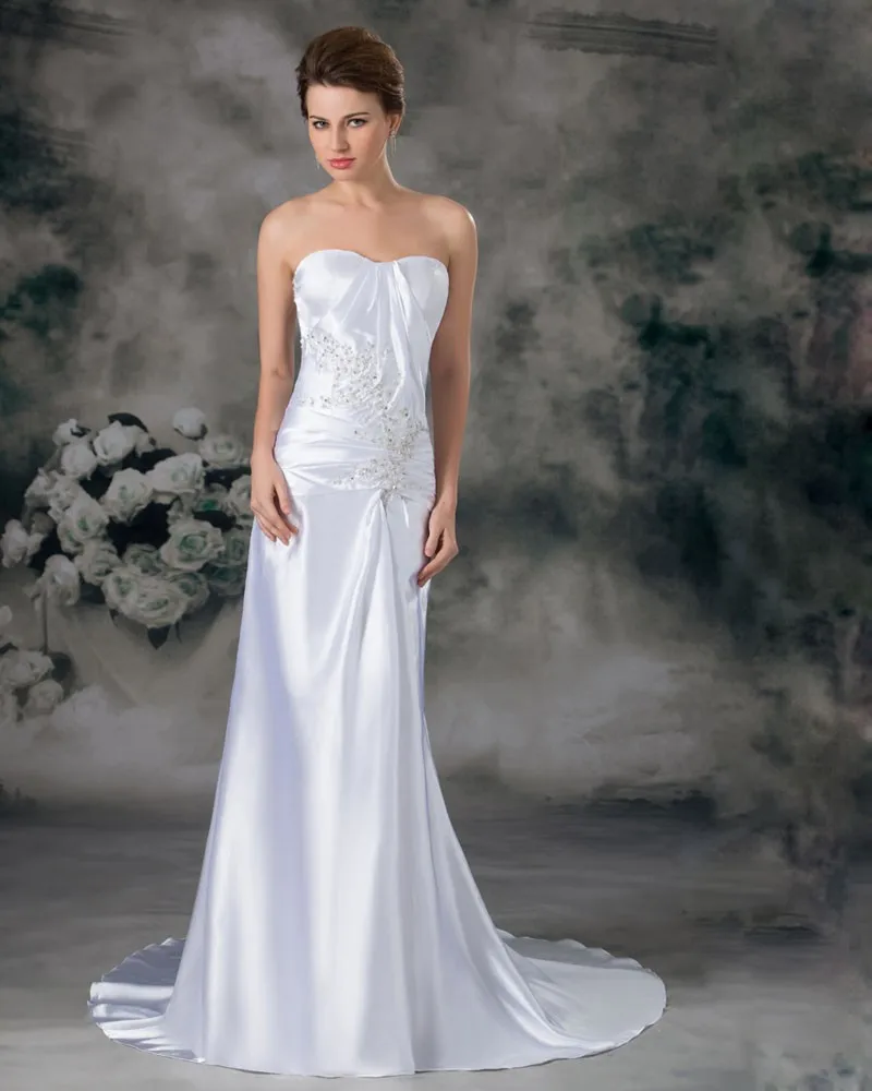 Charmeuse Paljetter Kjaereste Domstol Tog Skjede Brudekjoler Bryllupskjoler