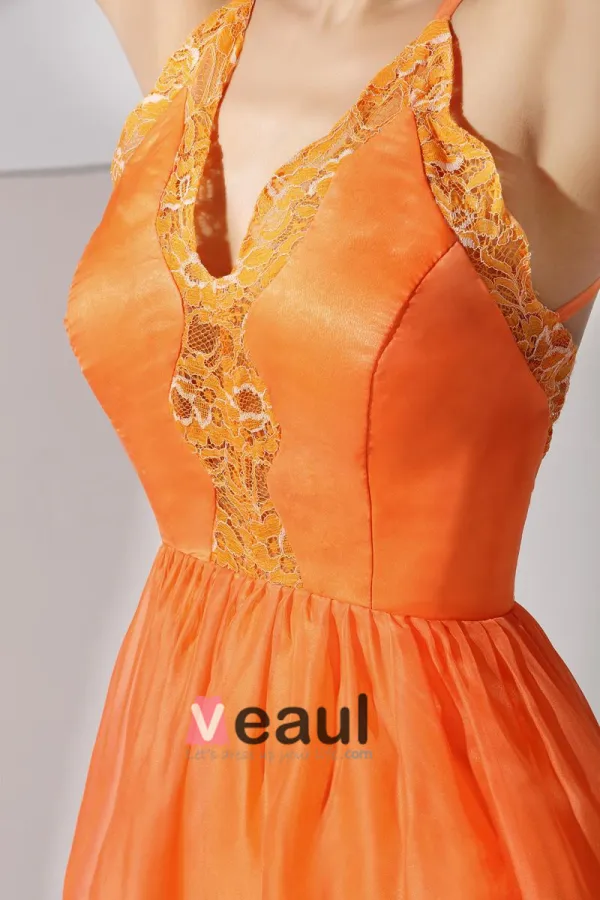 Soie Elastique Solide Elegant Comme Le Satin De Mousseline De Soie Spaghetti Sangles Longueur De Plancher Asymetrique Robe De Cocktail Sans Manches Dos Nu