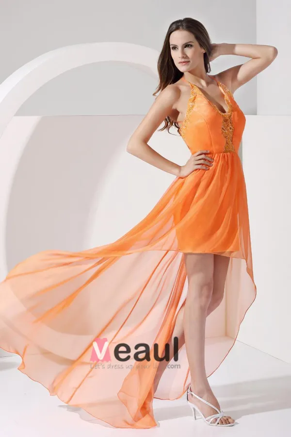 Soie Elastique Solide Elegant Comme Le Satin De Mousseline De Soie Spaghetti Sangles Longueur De Plancher Asymetrique Robe De Cocktail Sans Manches Dos Nu