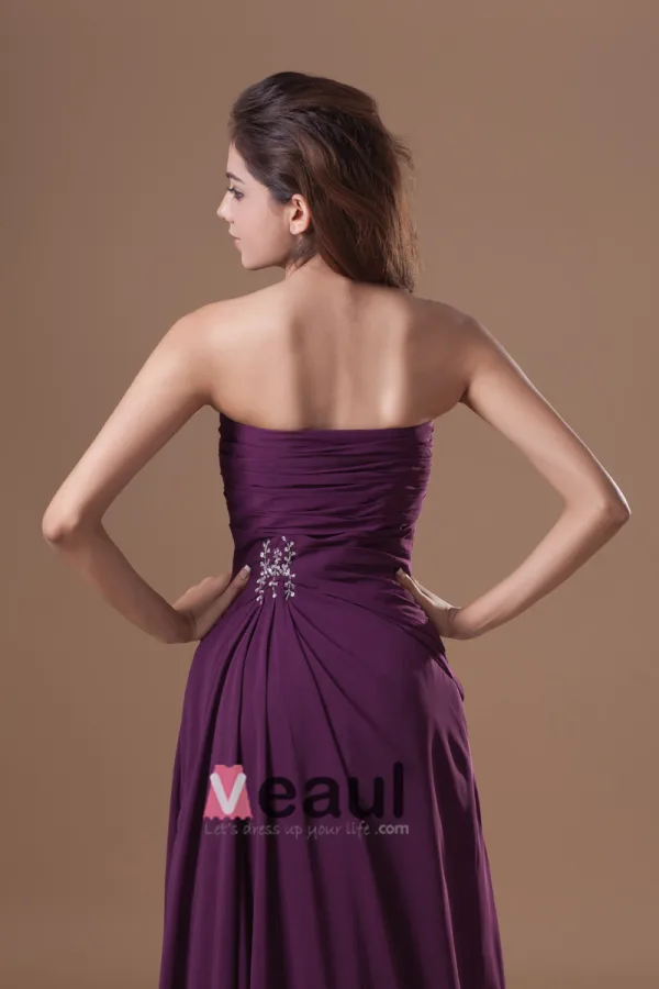 Chiffon Frynse Stroppelos Gulv Lengde Brudepikekjoler
