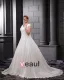 Chiffon Satin Ruffle V-Neck Court Plus Size Bridal Gown Wedding Dress