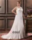 Charmeuse Beading Ruffle V Neck Chapel Plus Size Bridal Gown Wedding Dresses