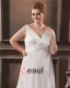 Charmeuse Beading Ruffle V Neck Chapel Plus Size Bridal Gown Wedding Dresses