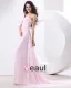 Chiffon En Skulder Drapere Handlaget Blomst Gulv Lengde Brudepikekjoler
