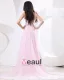 Chiffon En Skulder Drapere Handlaget Blomst Gulv Lengde Brudepikekjoler