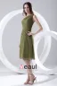 Fashion Chiffon Pleated Sloping Sleeveless Knee Length Bridesmaid Dress
