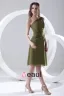 Fashion Chiffon Pleated Sloping Sleeveless Knee Length Bridesmaid Dress