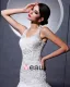 Yarn Satin Lace Applique Cathedral Train Mermaid Wedding Dress